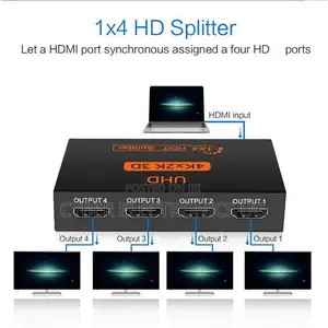 Ultra HD 4 Port HDMI Splitter 1x4 Repeater Amplifier 1080