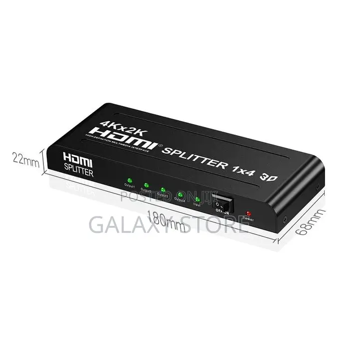 1x4 HDMI Splitter - 4 Ports Output 1 Input Supports 