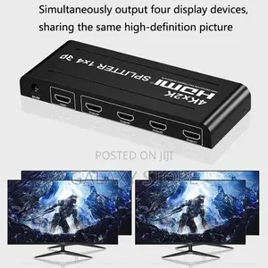 1x4 HDMI Splitter - 4 Ports Output 1 Input Supports 
