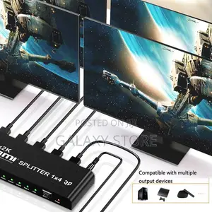 1x4 HDMI Splitter - 4 Ports Output 1 Input Supports 