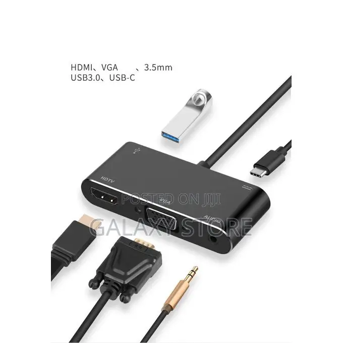 USB-C Type C to HDMI VGA Adapter Usb C Hub 3.5mm Jack
