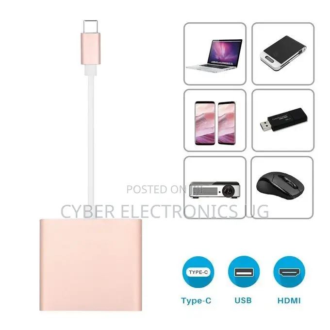 3in1 Type C to Hdmi Hub Usb and Usb C 3.0