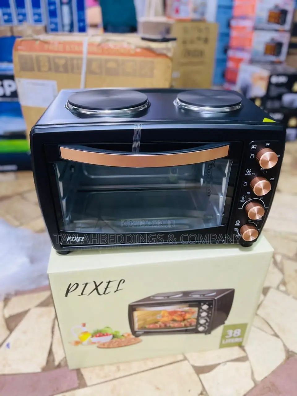 Pixel Electric Oven With 2 Hot Plate 38littres