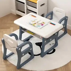 Multifunctional Children's Non-Slip 1 Table and 2 Chair Set