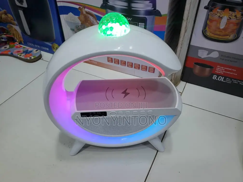6 in 1 Bedside Lamp With Ambient Lights Speaker and More