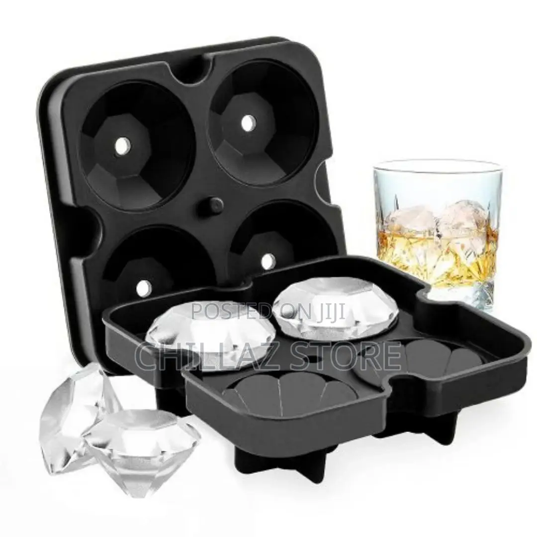 Silicone 4 PC Diamond Ice Cube Mould Tray