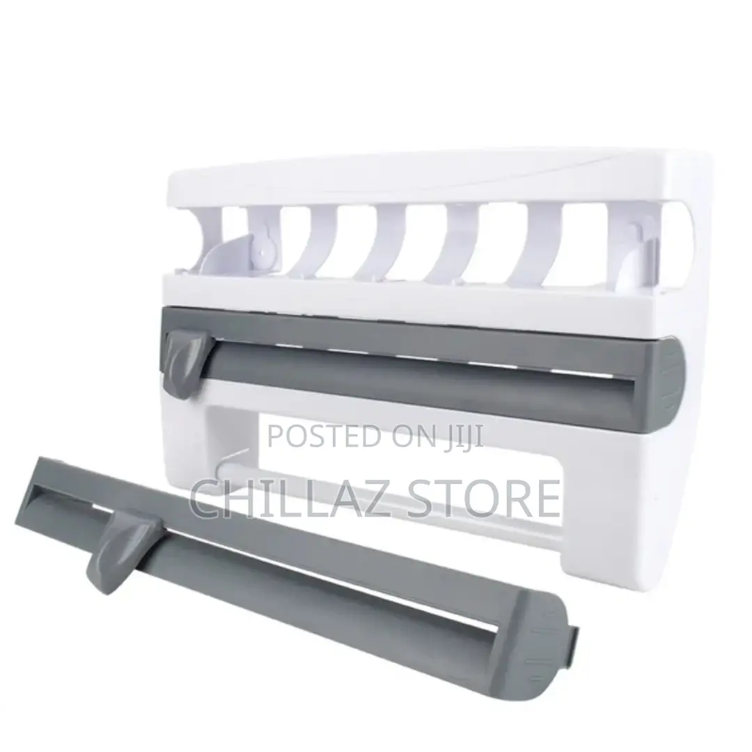4 in 1 Paper Towel and Foil Storage Rack Cutter, Holder