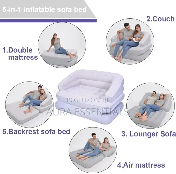 Avenli Inflatable 5 In 1 Flocked Sofa And Bed