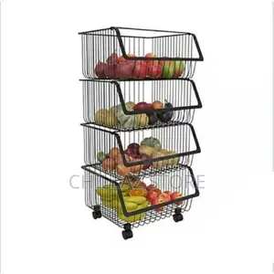 Metallic Pantry Storage Bin Rack