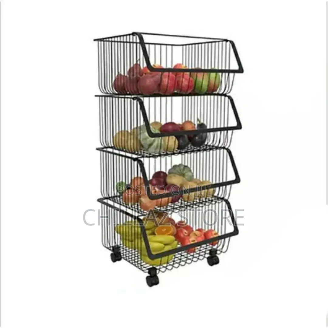 Metallic Pantry Storage Bin Rack