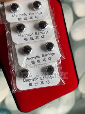 Men’S Black Iced Out Magnetic Earpins