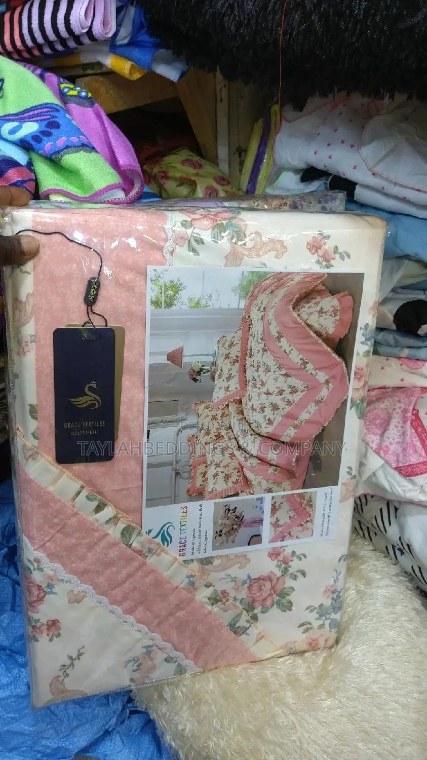 Pink Muilt Coloured Flowered Duvet Cover Set