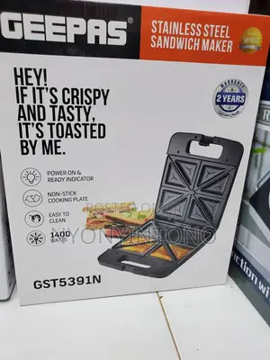 Geepas High Quality 4pcs Sandwich Maker With 2yrs Warranty.