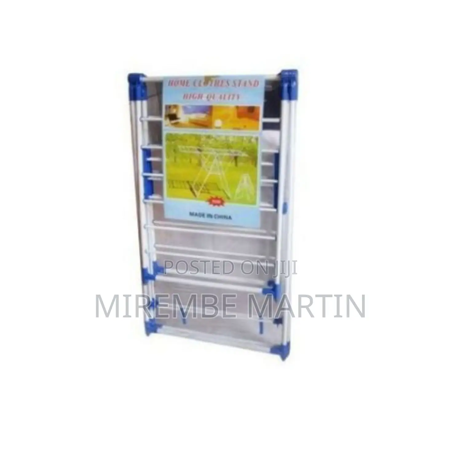 Stainless Steel Blue Clothes Drying Rack.
