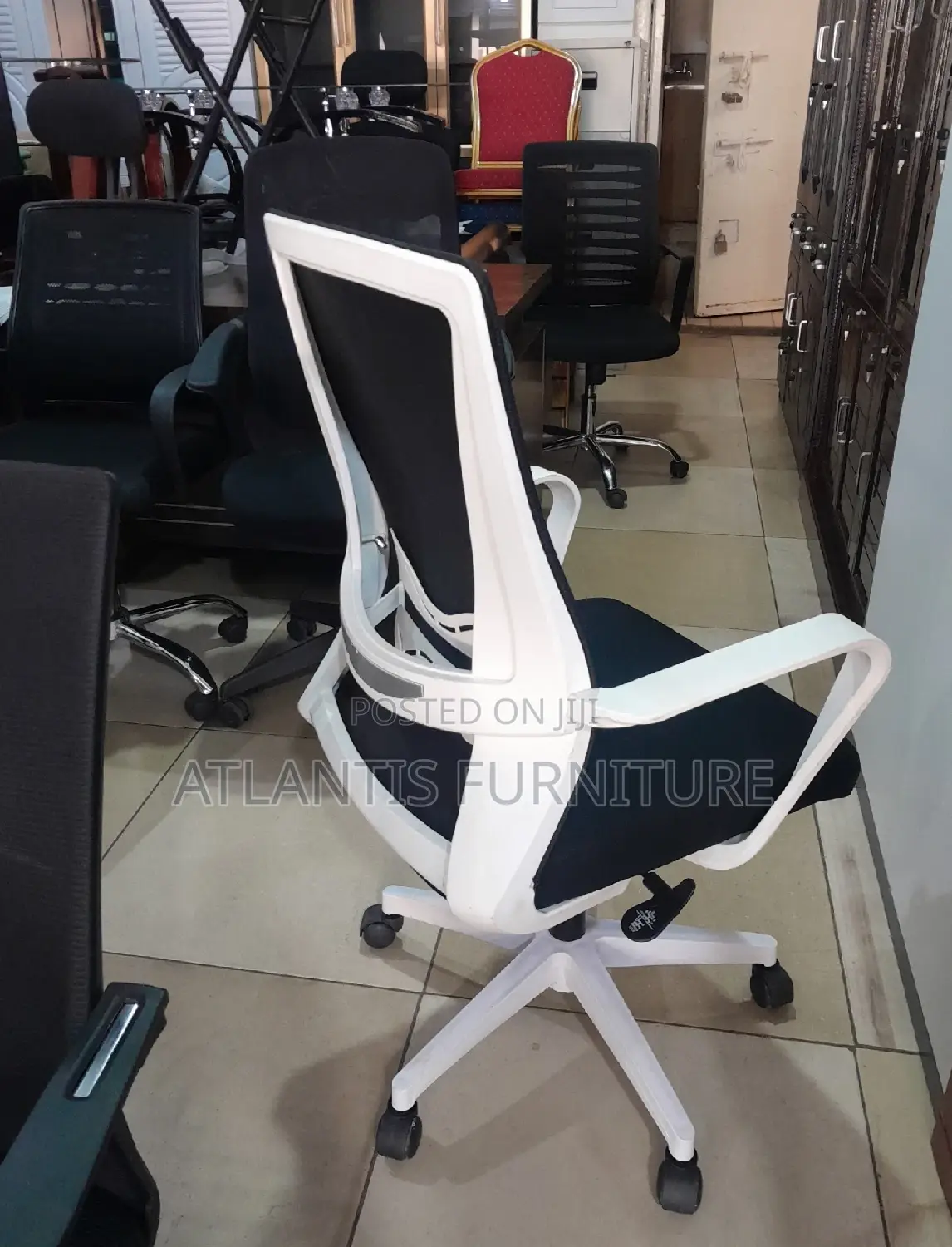 Simple White Back Office Chair