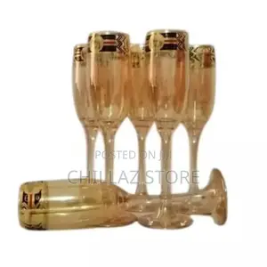 Gold Lead-Free Juice, Champagne Wine Glasses