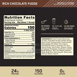 On Gold STRD 100% Plant Based Protein,Rich Chocolate 20 Serv
