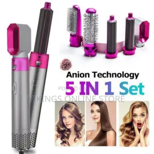 5 In1 Professional Hair Dryer Brush Automatic Curling Iron