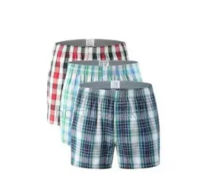 3pcs High Quality Checked Boxer Underwear for Men