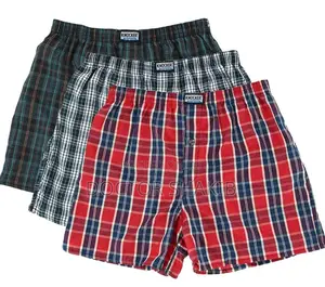 3pcs High Quality Checked Boxer Underwear for Men