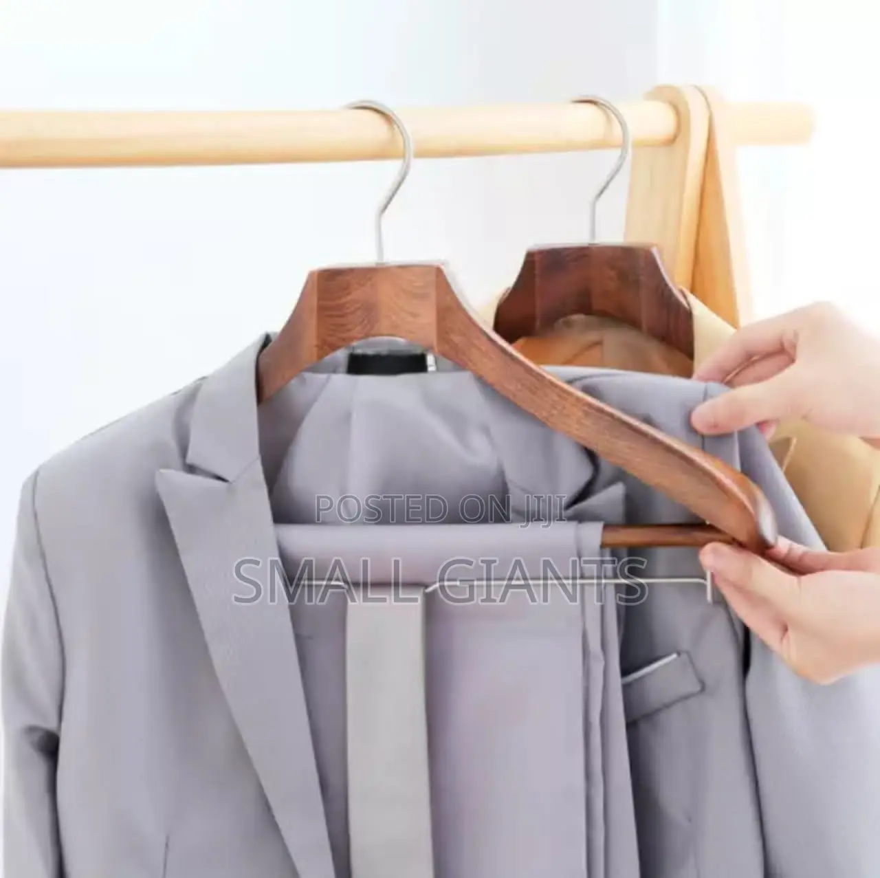 1pc Solid Wood Suit Hangers