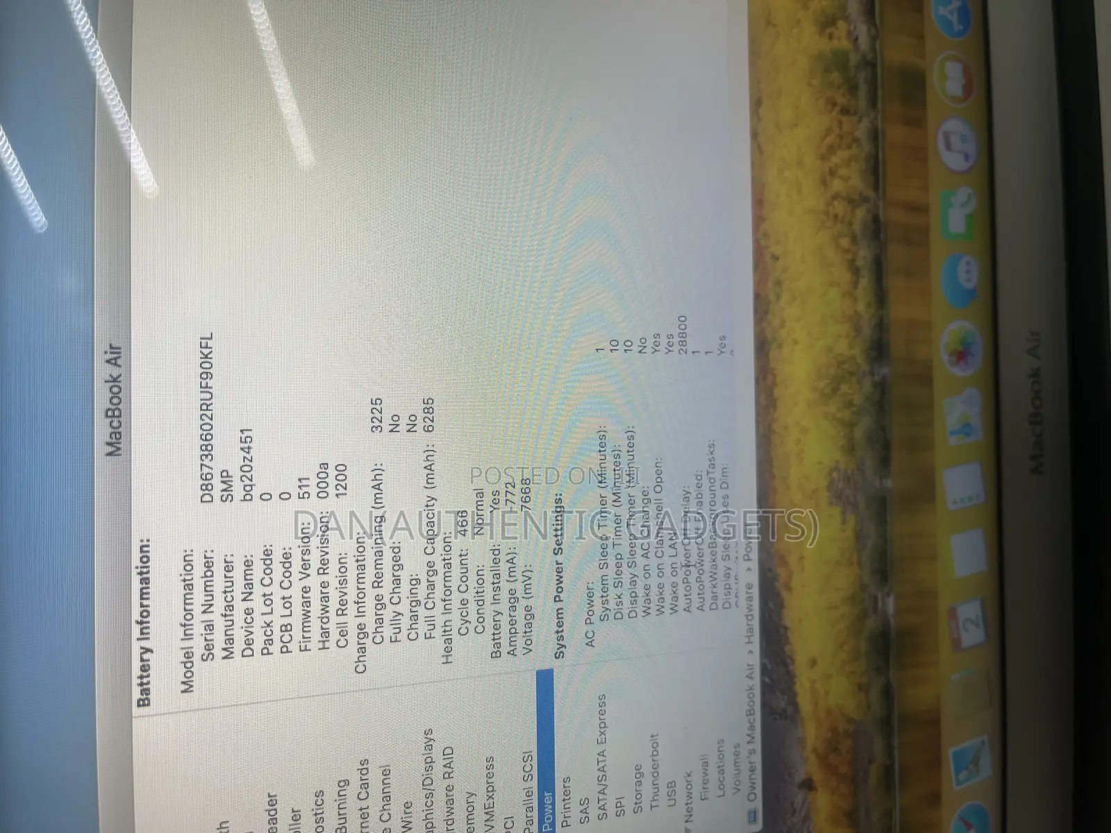 Laptop Apple MacBook Air 8GB Intel Core I7 SSD 128GB