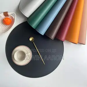 12pcs Round Leather Table Mats