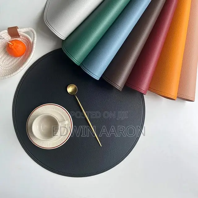 12pcs Round Leather Table Mats