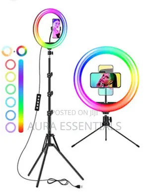 2 in 1 Multicolour Ring Light With Tripod ( 12inch)