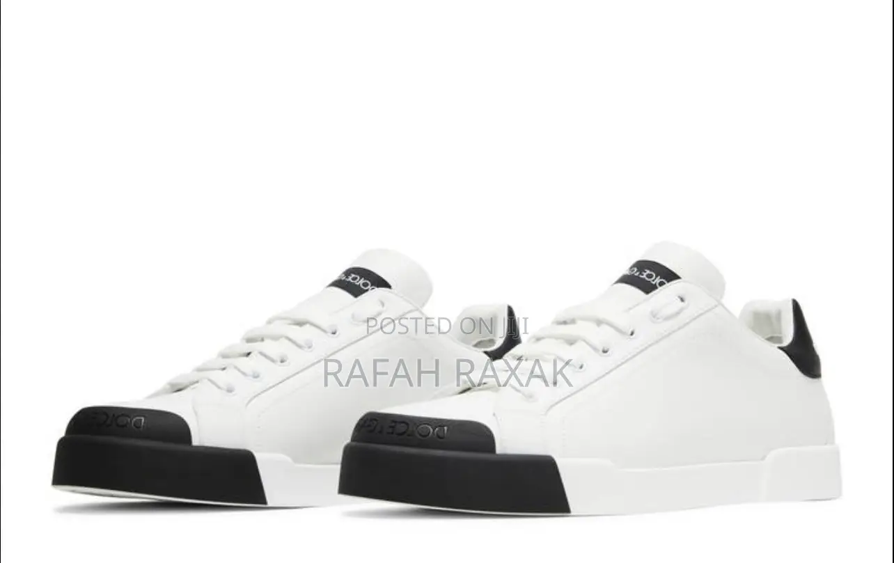 Original Black White Dolce Gabbana Designer Leather Sneakers