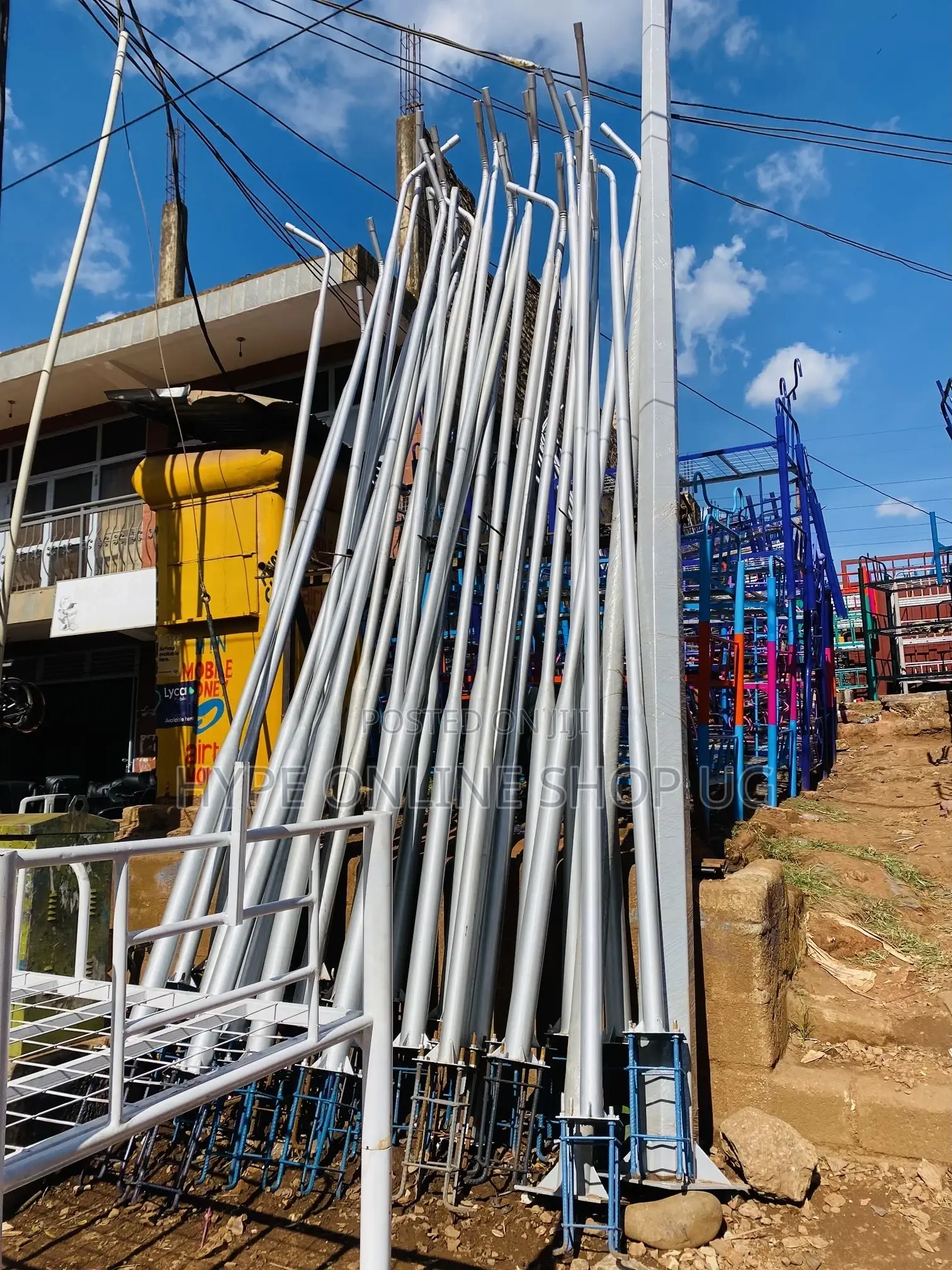 Silver Solar Light Poles