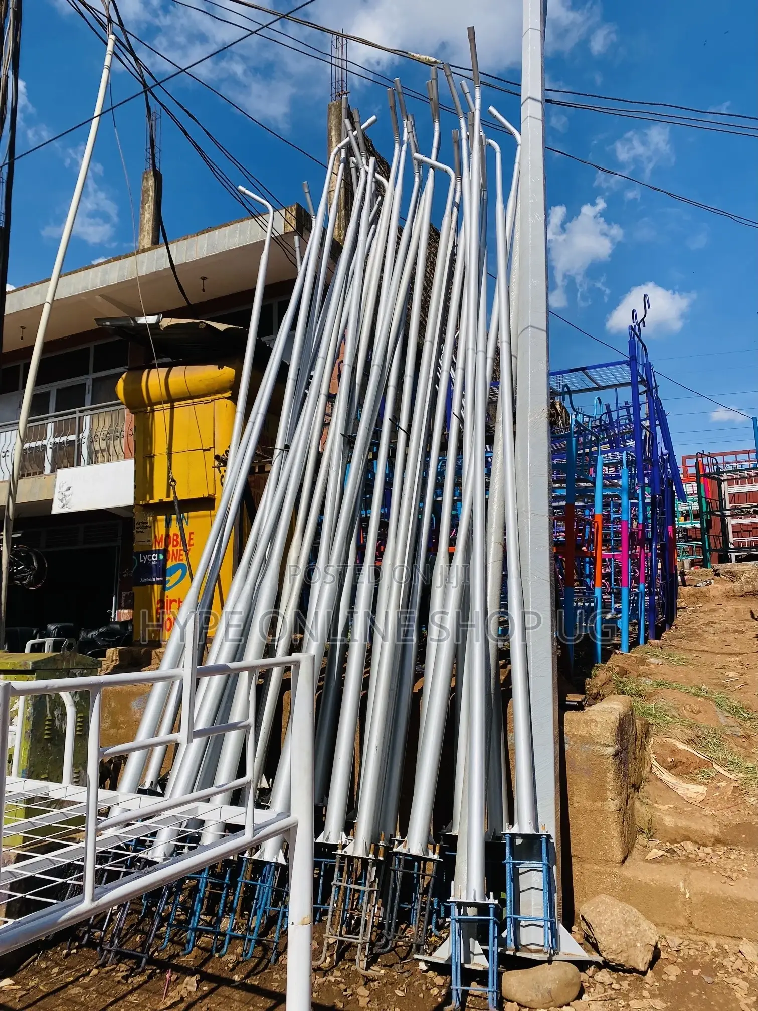 Silver Solar Light Poles