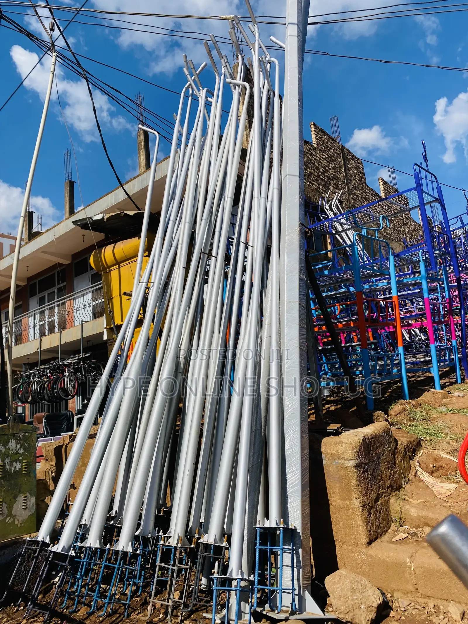 Silver Solar Light Poles