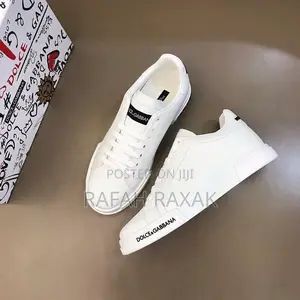 Original Unisex White Dolce Gabbana Low Top Casual Sneakers