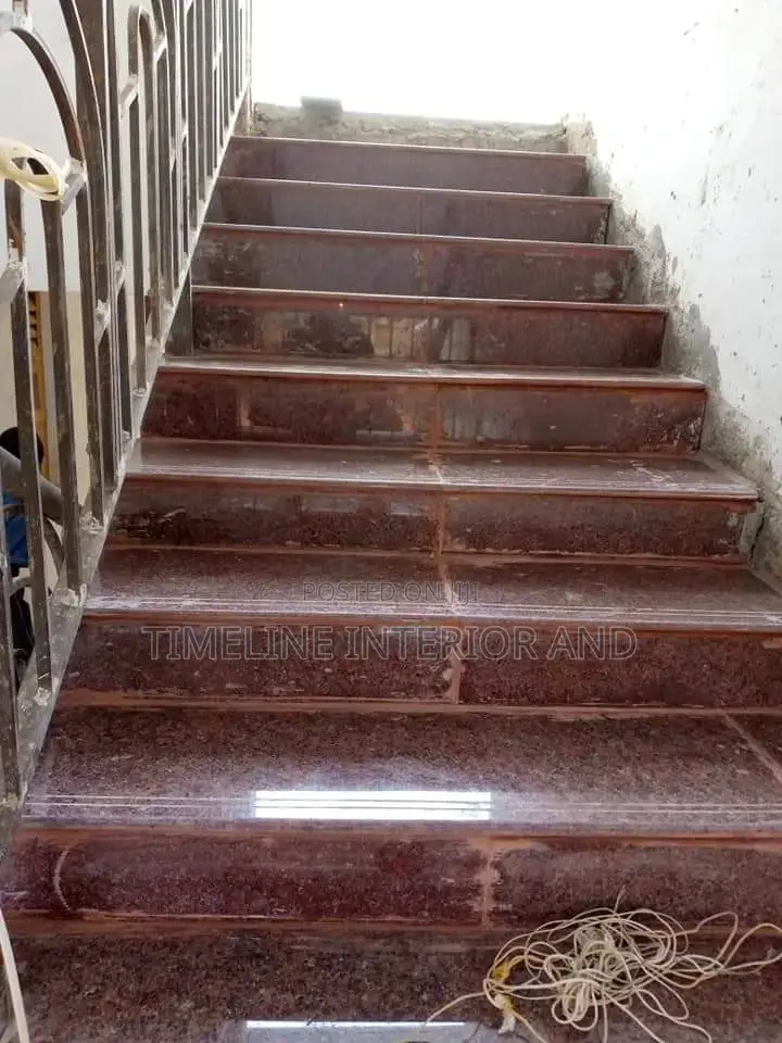 Granite on Worktops and Stairs.