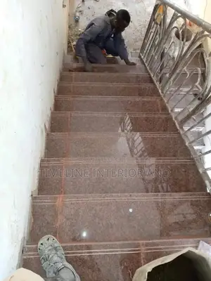 Granite on Worktops and Stairs.