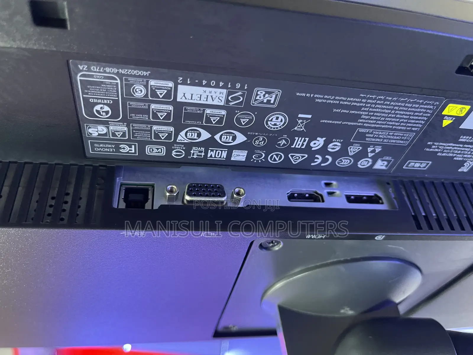 Monitor 24.9inch Lenovo ,Vga, Hdmi, Dp Display Ips