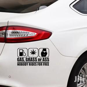 Black 15X8.4CM GAS GRASS OR ASS Nobody Rides For Free Car Vinyl Decal