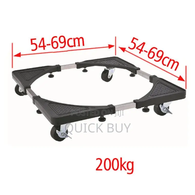 Adjustable Refrigerator Stand With 4 Locking Wheels