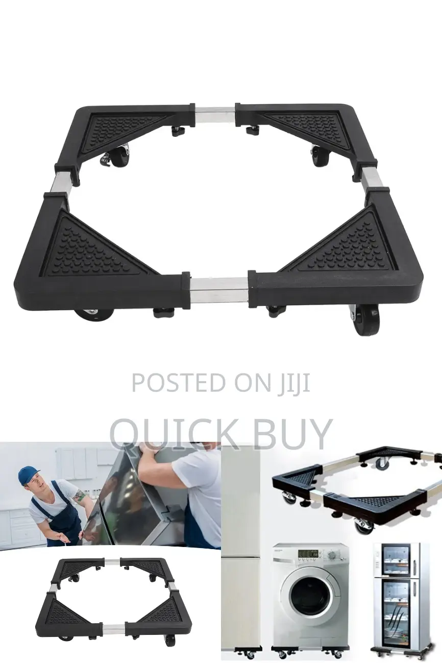 Adjustable Refrigerator Stand With 4 Locking Wheels