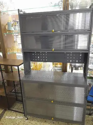 360°Wheeled Kitchen Baker's Rack With Flipdoor Cabinets