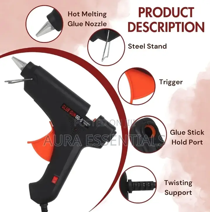 Generic Hot Melt Glue Gun With 9 Sticks