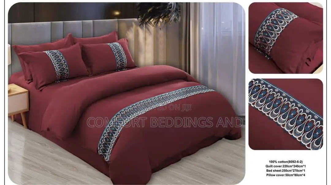 Cotton Duvet Cover Set Maroon
