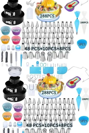 288 Pieces of Cake Baking, Decorating Kit Set