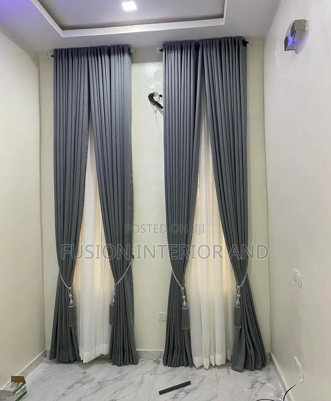 Grey Plain Curtains