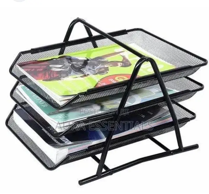 3 Tier File Rack Tray Organizer