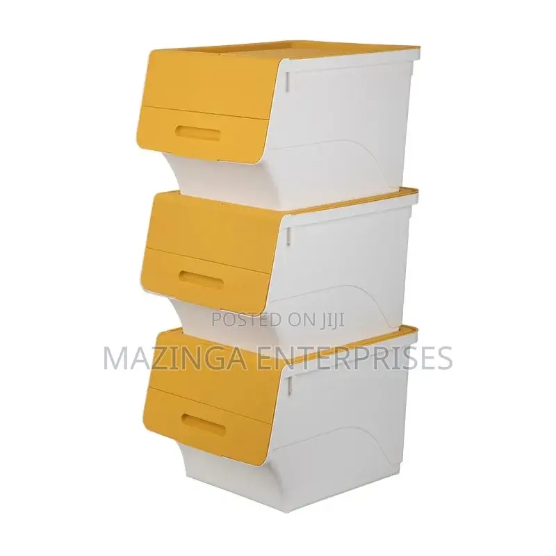 Plastic Large Size Stackable Storage Bin/Box With Front Lids