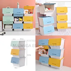 Plastic Large Size Stackable Storage Bin/Box With Front Lids