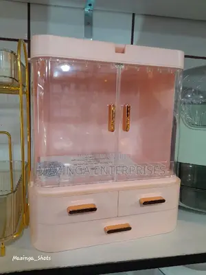 Desktop Cosmetics Jewelry Storage Rack Rotatable Mirror