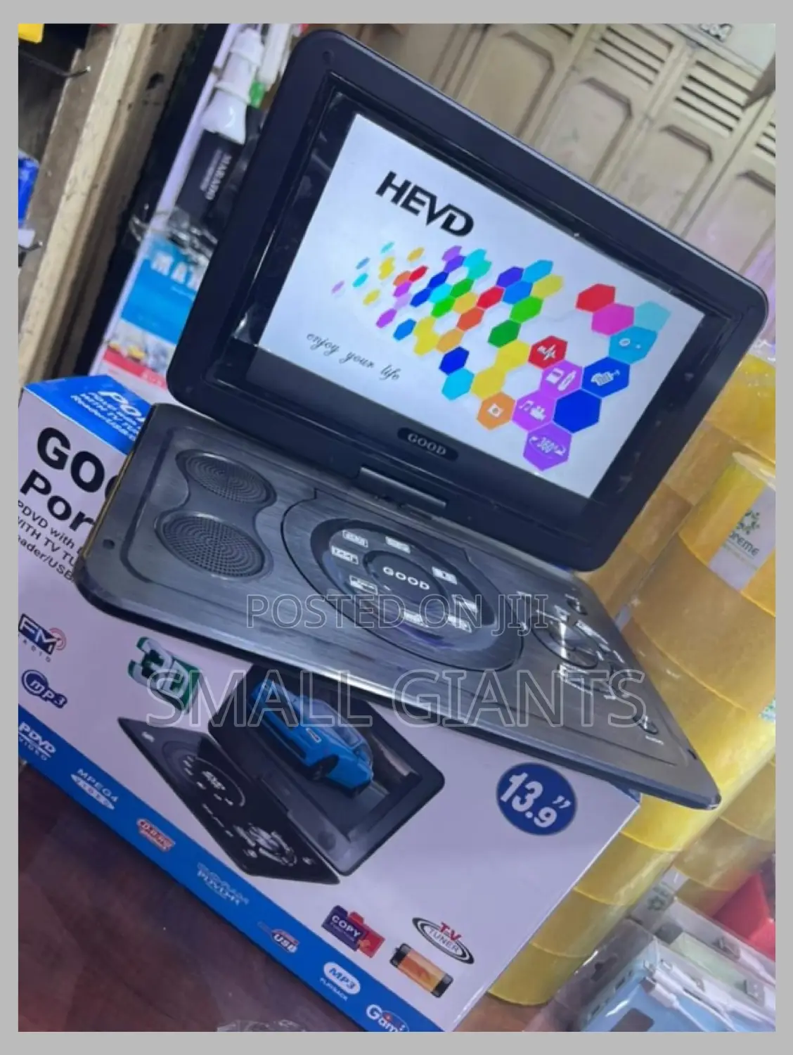 13.9 Inch Portable DVD Player With LED Screen
